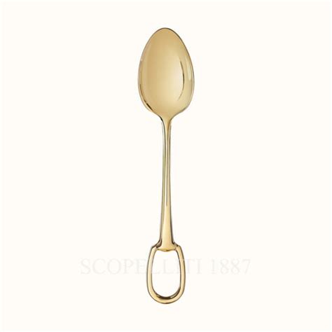 golden hermes sppon|Grand Attelage dessert spoon .